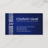 ギリシャエレガントミアンダー鍵モノグラムパール 名刺 (正面)