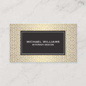 ギリシャエレガント語の鍵パターフェイクン(金ゴールド/白) 名刺 (正面)