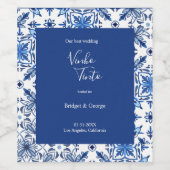 ギリシャエレガント語の青と白結婚の ワインラベル (シングルラベル)