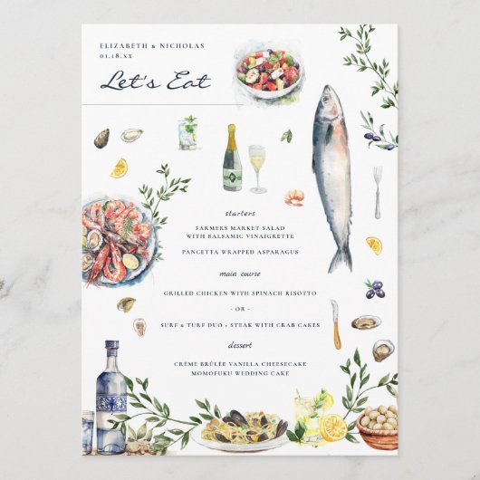 ギリシャエレガント語をテーマにした 図解入りの、写真付きの | 地中海の メニュー (正面)