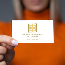 ギリシャエレガント鍵デザイナーロゴ金ゴールド/白