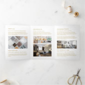 ギリシャエレガント鍵ネイビーブルー実在エステートパンフレット 三つ折りカード (内部)