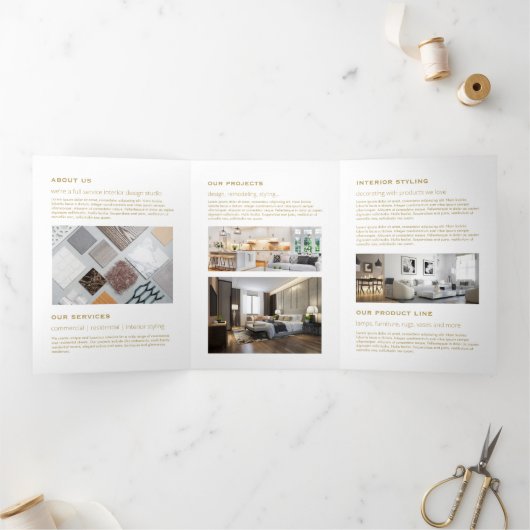 ギリシャエレガント鍵ネイビーブルー実在エステートパンフレット 三つ折りカード (内部)