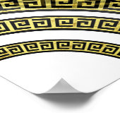 ギリシャエレガント鍵パターン金ゴールド豪華パターン ポスター (角)