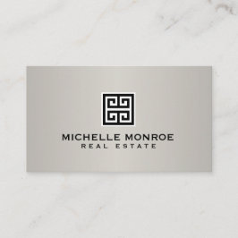 ギリシャエレガント鍵実在エテートのロゴ黒/グレー 名刺