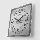 ギリシャエレガント鍵25結婚周年 スクエア壁時計 (傾斜)