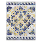 ギリシャオーナメントアワビの殻と金ゴールド テーブルクロス (正面)