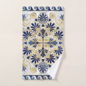 ギリシャオーナメントアワビの殻と金ゴールド バスタオルセット (ハンドタオル)