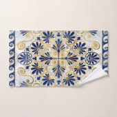 ギリシャオーナメントアワビの殻と金ゴールド バスタオルセット (ハンドタオル)