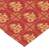 ギリシャオーナメントフレーム金ゴールドドラゴンパターンレッド ショートテーブルランナー (コーナー)