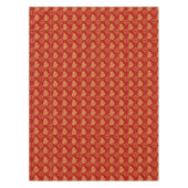 ギリシャオーナメントフレーム金ゴールドドラゴンパターンレッド テーブルクロス (正面)