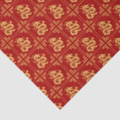 ギリシャオーナメントフレーム金ゴールドドラゴンパターンレッド 薄葉紙 (詳細)