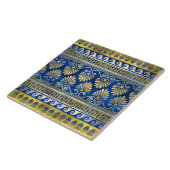 ギリシャオーナメント(ミアンダー鍵ブルー宝石) タイル (側面)