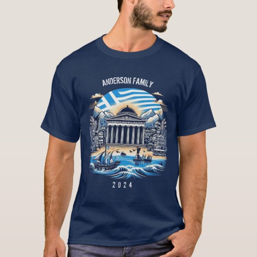 ギリシャカスタム旅行グループマッチング Tシャツ (正面)