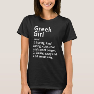 ギリシャガールGREECEギフトおもしろいカントリーホームルーツデ Tシャツ