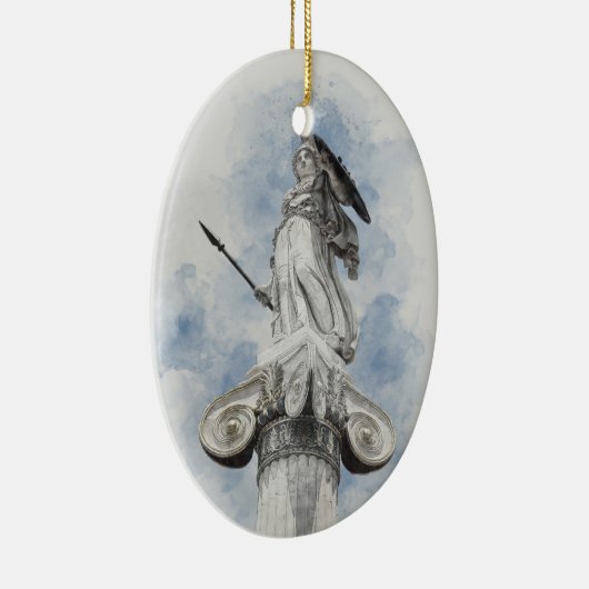 ギリシャクラシックのアテナ像 セラミックオーナメント (右)