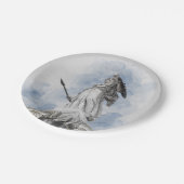 ギリシャクラシックのアテナ像 ペーパープレート (アングル)