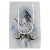 ギリシャクラシックのアテナ像 ミディアムペーパーバッグ (裏面)