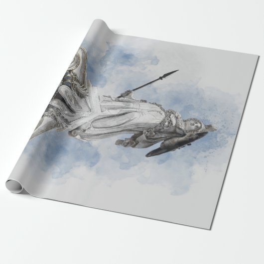 ギリシャクラシックのアテナ像 ラッピングペーパー (アンロールド)