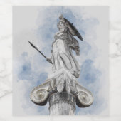 ギリシャクラシックのアテナ像 ワインラベル (シングルラベル)