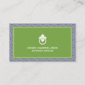 ギリシャクラシック鍵パターンドアノッカーブルー/グリーン 名刺 (正面)