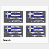 ギリシャクール国旗のデザイン 長方形シール (シート)