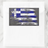 ギリシャクール国旗のデザイン 長方形シール (バッグ)