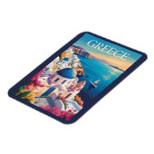 ギリシャサントリーニイラストレーショントラベルアートヴィンテージ マグネット (左側)