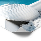 ギリシャサントリーニ山水庭園と花瓶 ポスター (角)