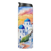 ギリシャサントリーニ水彩画エーゲ海 | タンブラー (回転右)