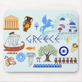 ギリシャシンボル旅行好き マウスパッド