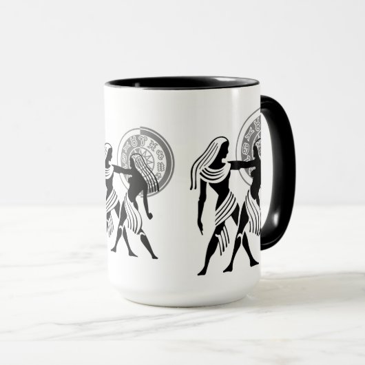 ギリシャスタイル双生児〔占星術の〕十二宮図表 マグカップ (正面右)