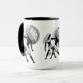 ギリシャスタイル双生児〔占星術の〕十二宮図表 マグカップ (正面左)