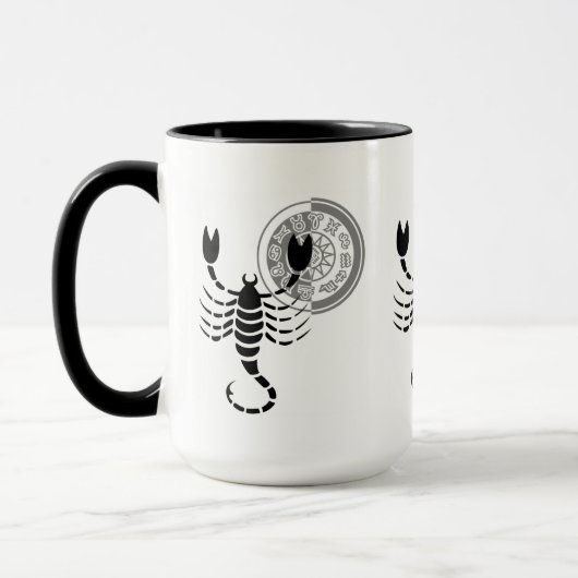 ギリシャスタイル蠍座スコーピオン〔占星術の〕十二宮図表 マグカップ (左)