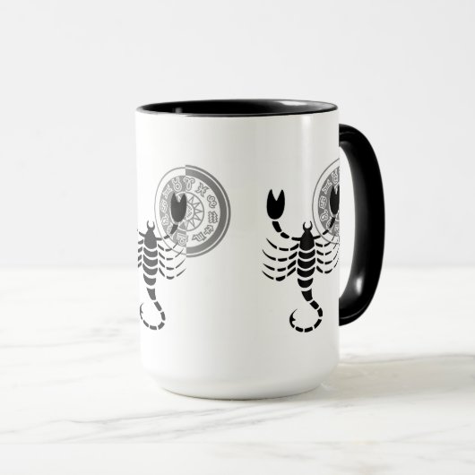 ギリシャスタイル蠍座スコーピオン〔占星術の〕十二宮図表 マグカップ (正面右)