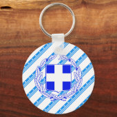 ギリシャストライプ国旗 キーホルダー (正面)