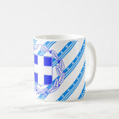 ギリシャストライプ国旗 コーヒーマグカップ (正面右)