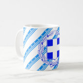 ギリシャストライプ国旗 コーヒーマグカップ (正面左)