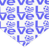 ギリシャハートブルーラブタイリングパーソナライズされた ショートテーブルランナー (コーナー)