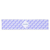 ギリシャハートブルーラブタイリングパーソナライズされた ショートテーブルランナー (横)