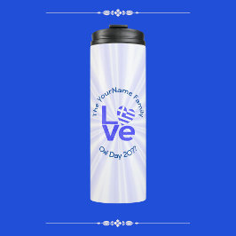 ギリシャハート国旗の青い愛パーソナライズされた タンブラー