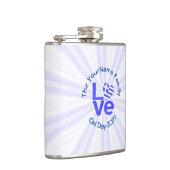 ギリシャハート国旗の青い愛パーソナライズされた フラスク (右)