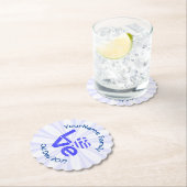 ギリシャハート国旗の青い愛パーソナライズされた ペーパーコースター (インサイチュ)