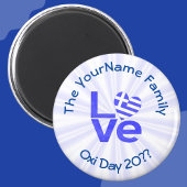 ギリシャハート国旗の青い愛パーソナライズされた マグネット