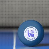 ギリシャハート国旗の青い愛パーソナライズされた 卓球ボール (ネット)