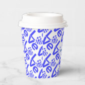 ギリシャハート国旗の青ラブタイルブルーパーソナライズされた 紙コップ (右)
