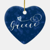 ギリシャハート、クリスマスツリーオーナメント、ギリシャ語 セラミックオーナメント (裏面)