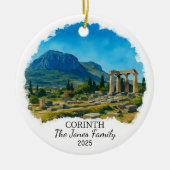 ギリシャパーソナライズされたのコリントオーナメント セラミックオーナメント (正面)