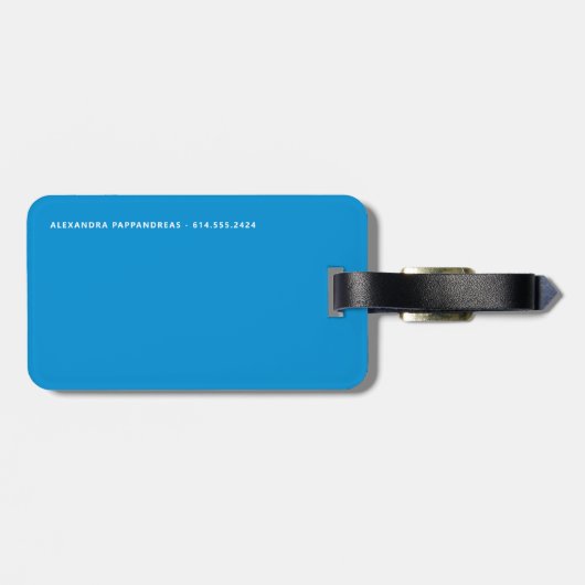 ギリシャパーソナライズされた語の青と白 ラゲッジタグ (裏面横)