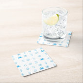 ギリシャビーチミニマリスト スクエアペーパーコースター (インサイチュ)